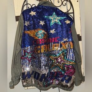 Bershka Cosmic Galaxy Sequence Jacket